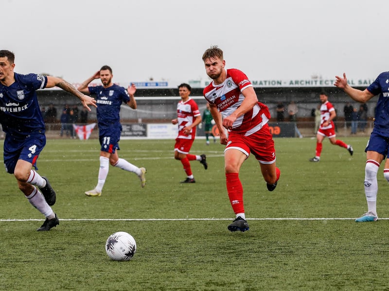 Images from Eastbourne Borough's 2023-24 season opener, a 1-0 National South home win over Hampton and Richmond