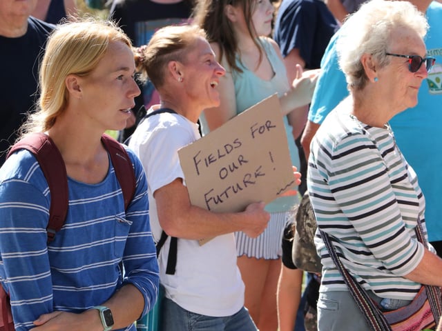 Protestors brought their home-made placards