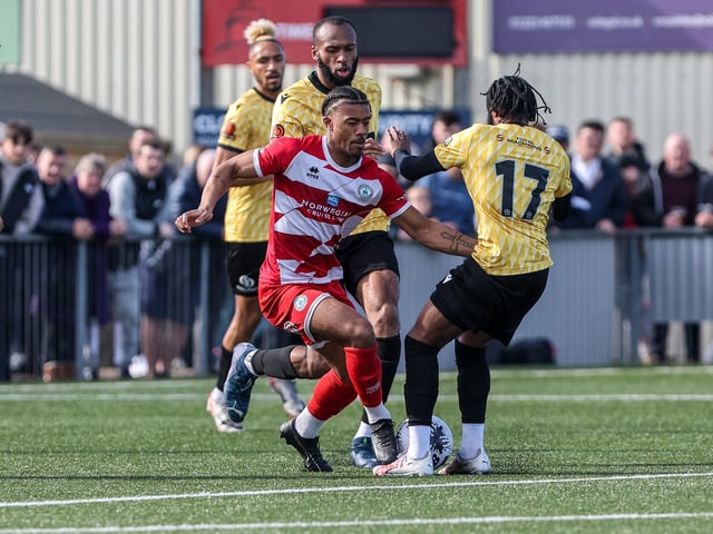 Action from Eastbourne Borough's 5-1 home loss to Maidstone in the National League South