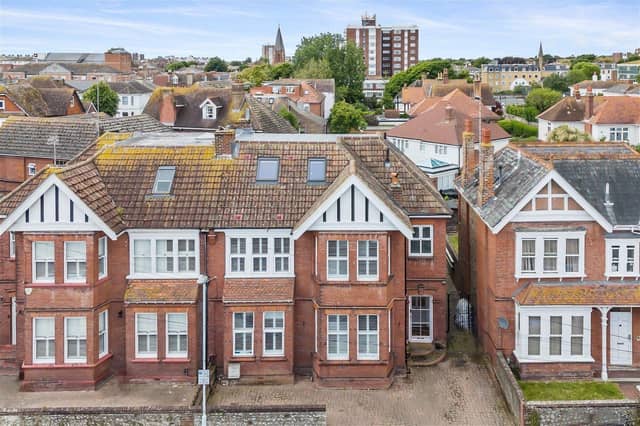This impressive example of a grand three-story residence in Worthing has come on the market at Jacobs Steel with a guide price of £1million to £1.1million.