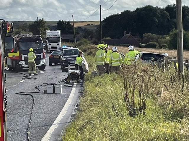 In pictures: Fire service on the scene following road traffic accident near Newhaven