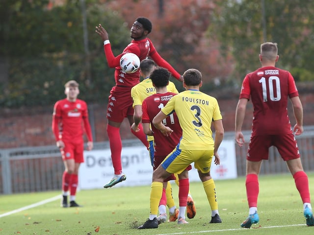 Action from Worthing FC's 1-1 draw with Taunton Town in National League South