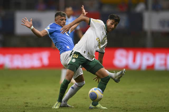 Vitor Reis (R) of Palmeiras has the attracted the attention of the top clubs around Europe