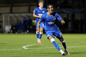 Younes Ibrahim scored two direct free-kicks in a 2-1 victory over Paris Saint-Germain, in the Premier League International Cup. (Photo: BHAFC/Paul Hazlewood)