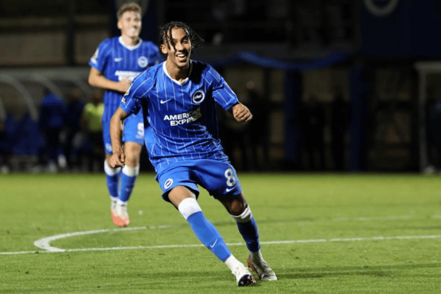 Younes Ibrahim scored two direct free-kicks in a 2-1 victory over Paris Saint-Germain, in the Premier League International Cup. (Photo: BHAFC/Paul Hazlewood)