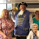 Worthing town crier Bob Smytherman at The Poets nursing home to celebrate the 100th birthday of Margaret Theresa Noakes. Picture: Nicci Parish / Submitted