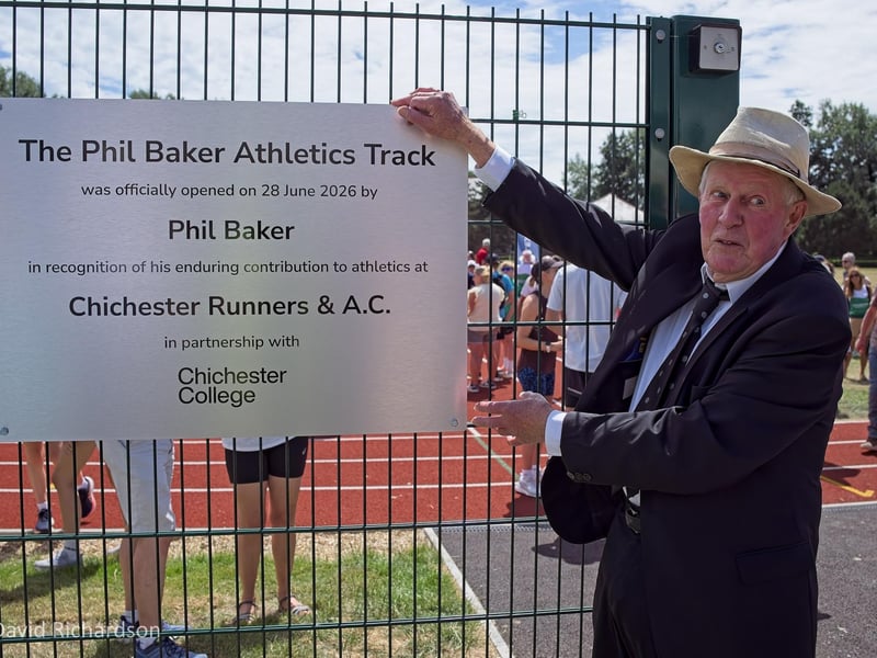 The opening of the Phil Baker Athletics Track at Chichester College