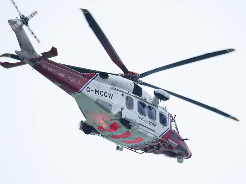 COASTGUARD CHOPPER 187 AND 175 OFF SELSEY THIS MORNING WITH SELSEY INSHORE RNLI
