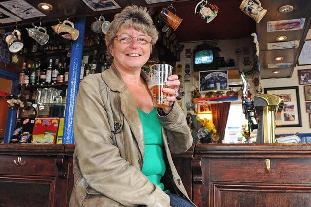 Inside The Phoenix pub in Duncan Road, Southsea, in 2011. Pictured is: Regular punter Jackie Jackson-Darke (51) who has been coming to the pub since 1978. Picture: Sarah Standing (111742-3209)