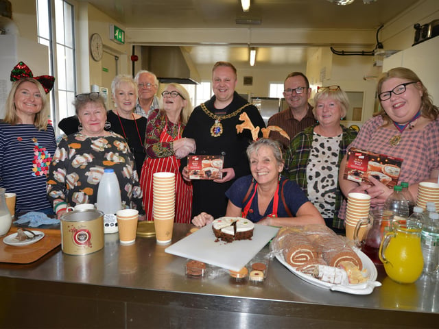 Boxing Day at Surviving Christmas in Hastings. Some of the Surviving Christmas team with Mayor James Bacon and councillor Margi O'Callaghan.
