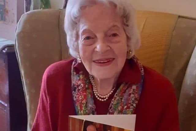 Mrs Lambert celebrating her 105th birthday.