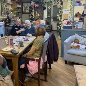 PCSO Choppin met with members of the local community in Dippy Doodahs cafe in Hailsham. Photo: Sussex Police