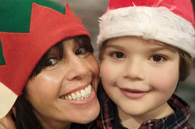 Hannah Peckham and Bodhi at Rockinghorse Children's Charity's Christmas party