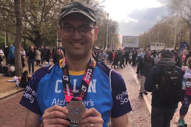 Colin Macconnell from Haywards Heath finished the London Marathon in 5 hours and 35 minutes on Sunday, April 23
