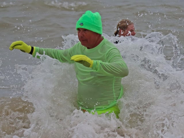 Littlehampton RNLI fundraisers organised a December Dip from Littlehampton East Beach
