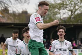 Goal celebrations as the Rocks see off Folkestone | Picture: Trevor Staff