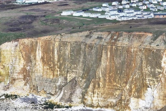 Parts of the cliffs in Peacehaven recently crumbled