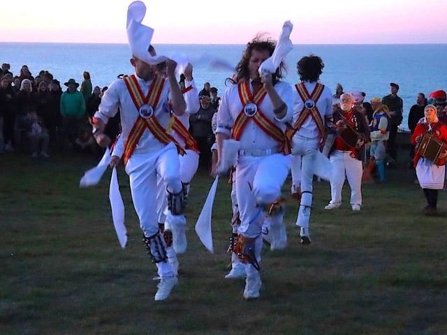 Dancing the sun up at Hastings on May Day