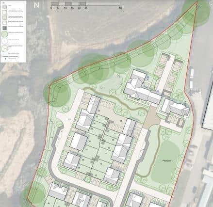 The proposed site layout for 44 homes neighbouring Osbourne Refrigerators factory premises in Bognor Regis. Photo: Arun planning portal