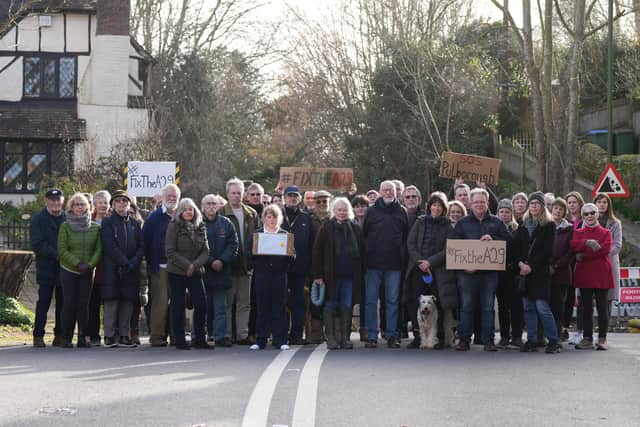 Villagers in Pulbrough are calling for an urgent review of the closure of the A29 which was shut nearly three months ago following a landslide