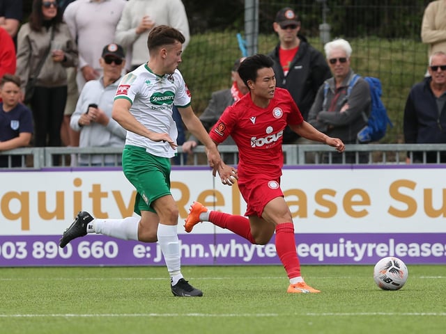 Action from Worthing FC's home friendly with Bognor Regis Town