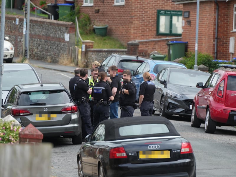 Police in Newfield Road, Newhaven, on Thursday, July 24