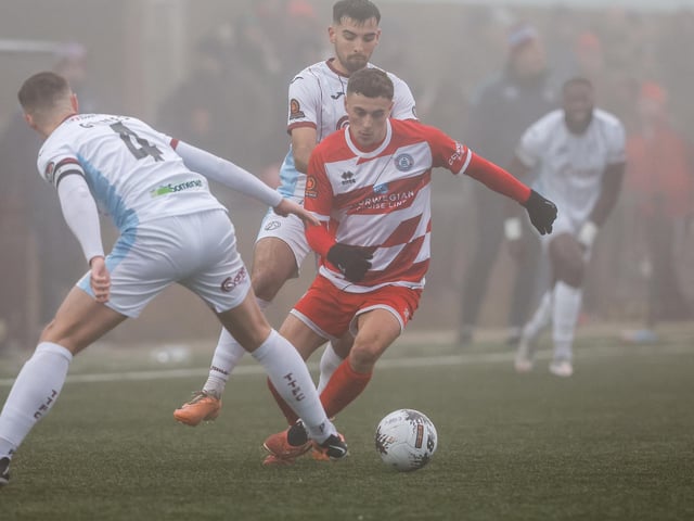 Eastbourne Borough take on Taunton Town in the fog - before the match was abandoned