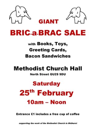 A variety of wonderful nick-nacks will be on sale as Midhurst Methodist Church is set to host a bric-a-brac sale.