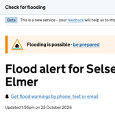 A flood alert has been issued for coastal areas between Selsey and Elmer on Monday (October 26), including Sidlesham, Pagham and Bognor Regis. Photo: Environment Agency/Open Government Licence.