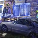A car crashed into the wall of a home in Worthing on Sunday, March 3