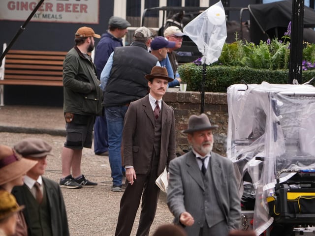 Filming continues in Arundel for Wicked Little Letters, starring Olivia Colman and Jessie Buckley. Photo: Eddie Mitchell