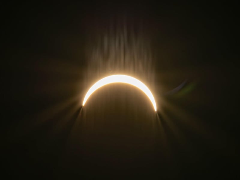 The partial solar eclipse.
