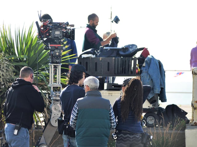 Filming on St Leonards seafront on October 6 2022.