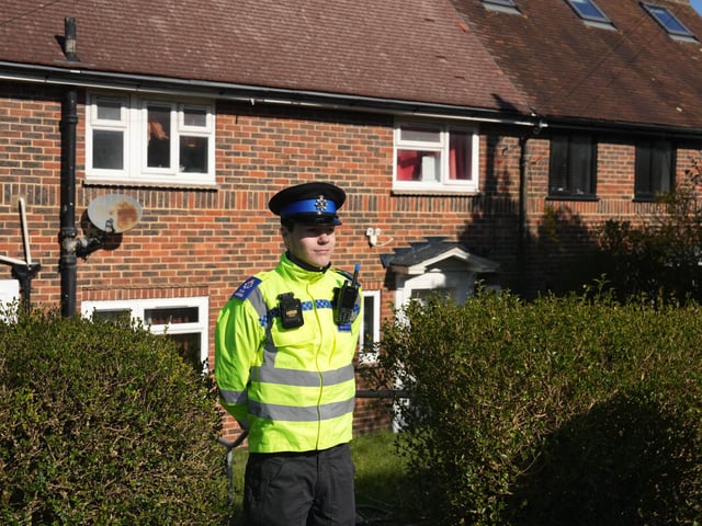A police presence remains at a property in Sussex, after a man was found dead and a woman and child were seriously injured.