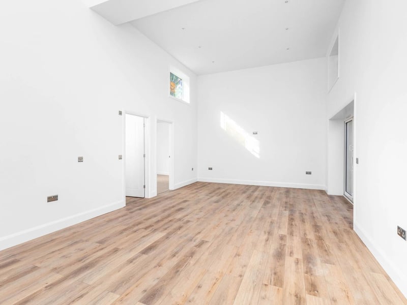 This former church has tall ceilings and lots of space