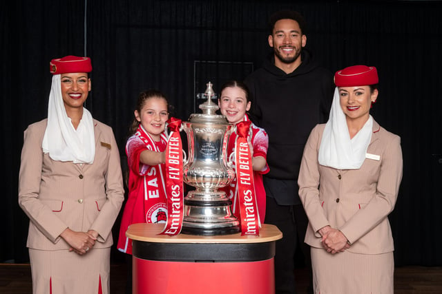 Sophia and Amelie Paviour with the FA Cup