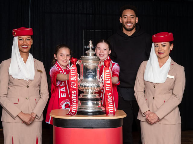 Sophia and Amelie Paviour with the FA Cup