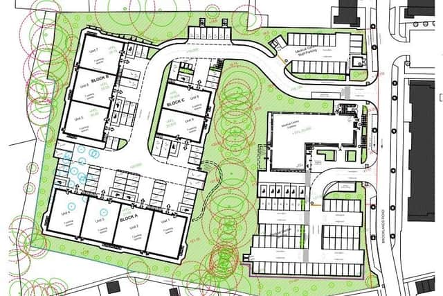 Proposed layout of the new medical centre and industrial units (Credit: Rother planning portal)