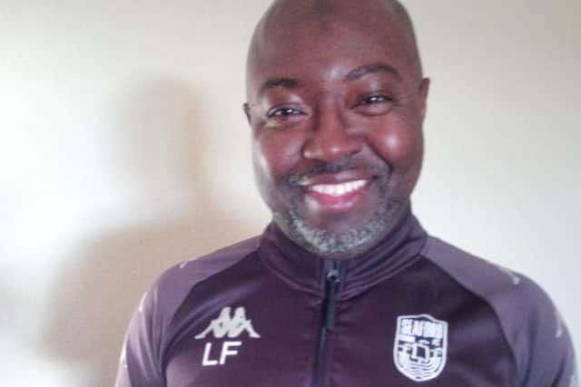 Lamin Faal, 60, was presented with the South East Unsung Hero award for his work coaching at Seaford Town Football Club. Picture Seaford Town Football Club