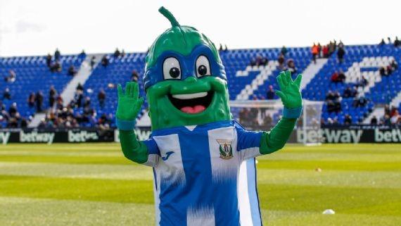 Spanish second division side Leganes used to have a mascot called Super Pepino, also known as 'the Cucumber Knight'. 
In 2020, the club played an April-fools joke that their much-loved mascot had been bought by a La Liga club