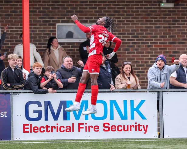 Action from Eastbourne Borough's National League South victory over Taunton Town at Priory Lane