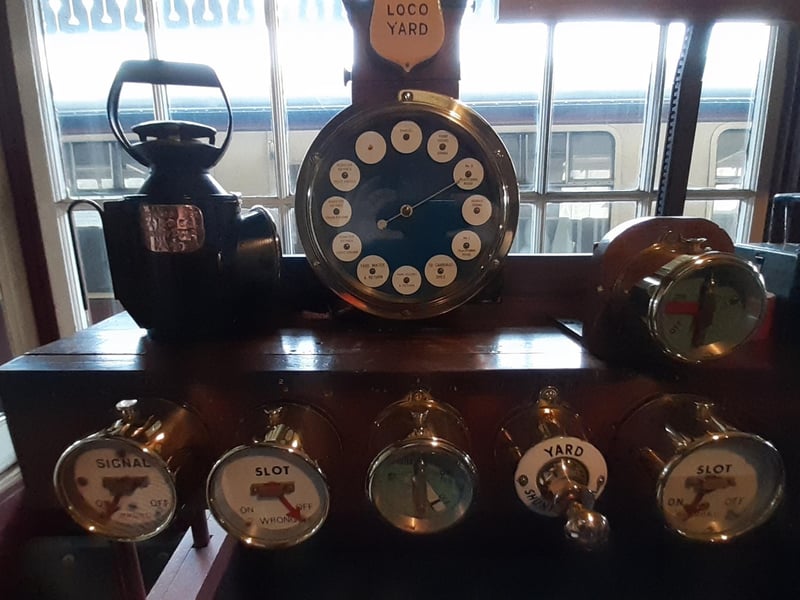 A signal box at the The Bluebell Railway's Sheffield Park station