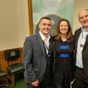 The Three Moles owners, pictured with Chichester MP Gillian Keegan.