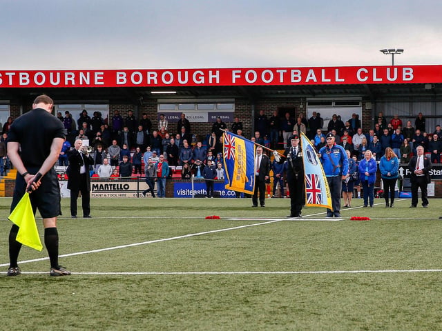 Action from Eastbourne Borough's 1-0 win over St Albans in National League South