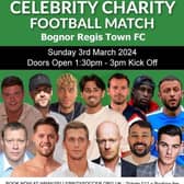Stars of stage and screen are set to grace the hallowed turf at Bognor Regis Town