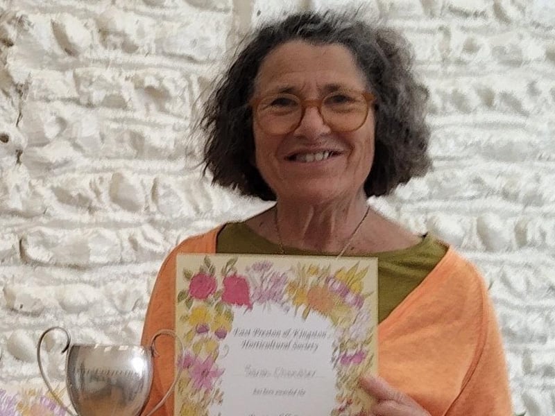 Sarah Chandler won the Butterfill Cup for most points in sweet pea classes