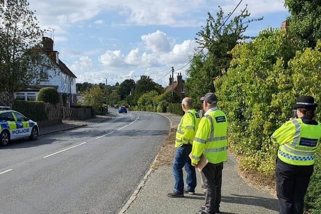 Rother Police announced on their social media pages today (August 31) that they had helped a Community Speed Watch team monitor Peasmarsh.