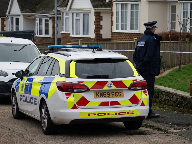 Police at the scene in Bexhill