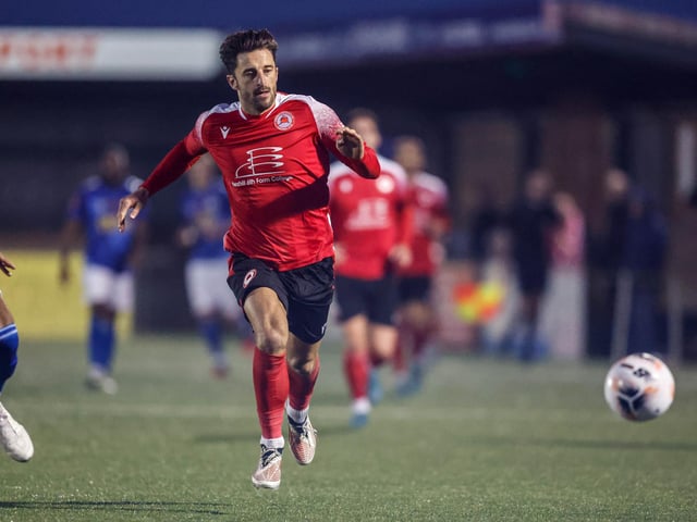 Action from Eastbourne Borough's 1-0 win over St Albans in National League South