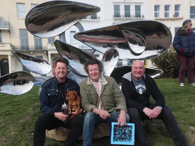 Official unveiling of the new Leigh Dyer sculpture, which is called Marina, on St Leonards seafront. Photo by Roberts Photographic.